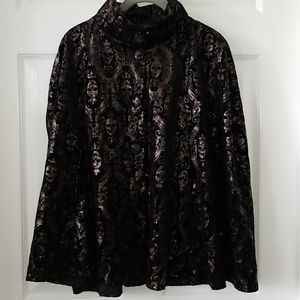 Velvet Black and Gold Skull Capelet